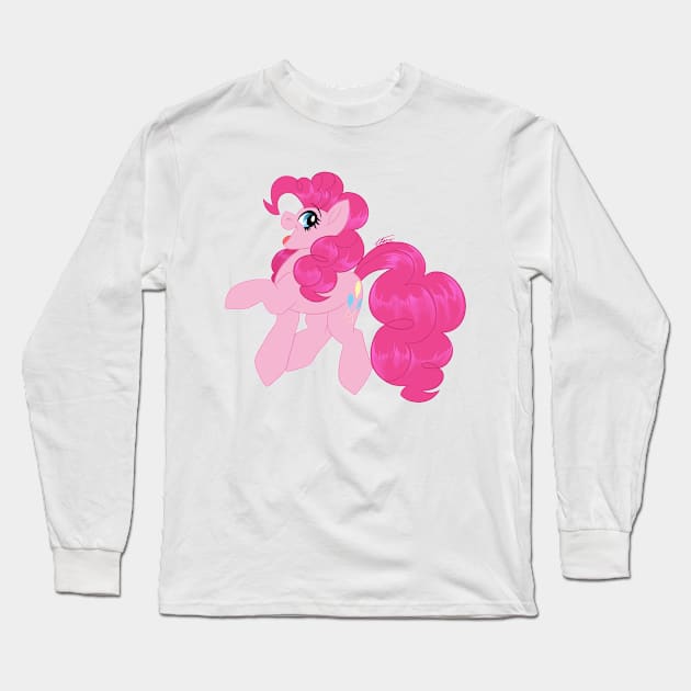 Joyful Pinkie Pie Long Sleeve T-Shirt by Marie Oliver